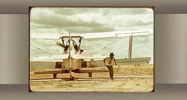 Crop duster and flagman